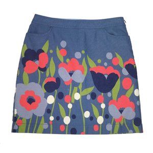 Boden 8 Poppy Mod Flowers Floral Cotton Skirt